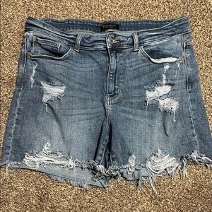 Judy Blue distressed light wash shorts